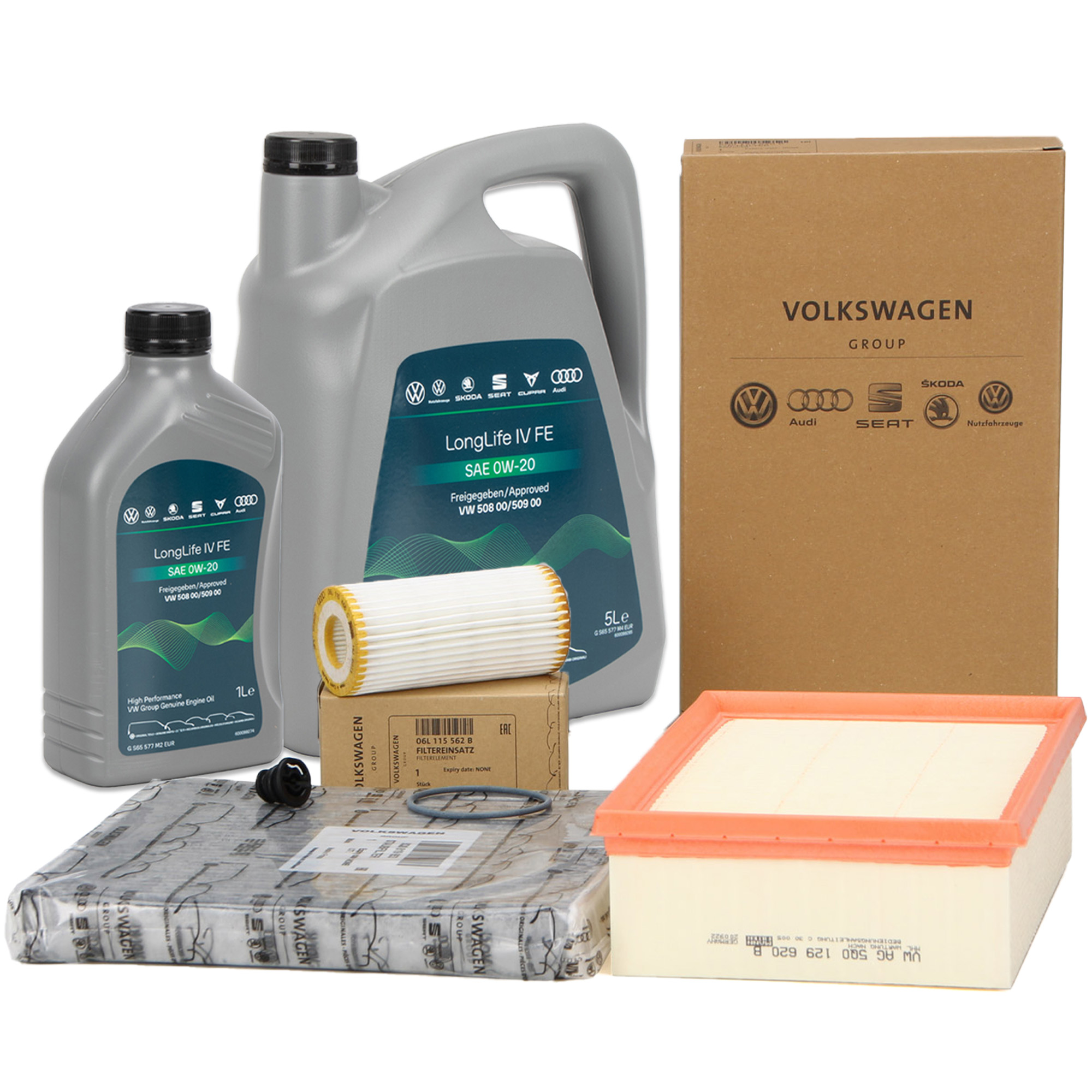 ORIGINAL AUDI VW Filterset + 6L 0W20 Motoröl Golf 7 8 Passat B8 A3 S3 8V TT FY 2.0 TSI