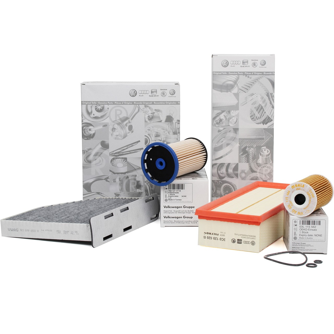 ORIGINAL VW Filterset 4-tlg Passat B7 Sharan 7N Tiguan 5N Q3 8U Alhambra 2.0 TDI