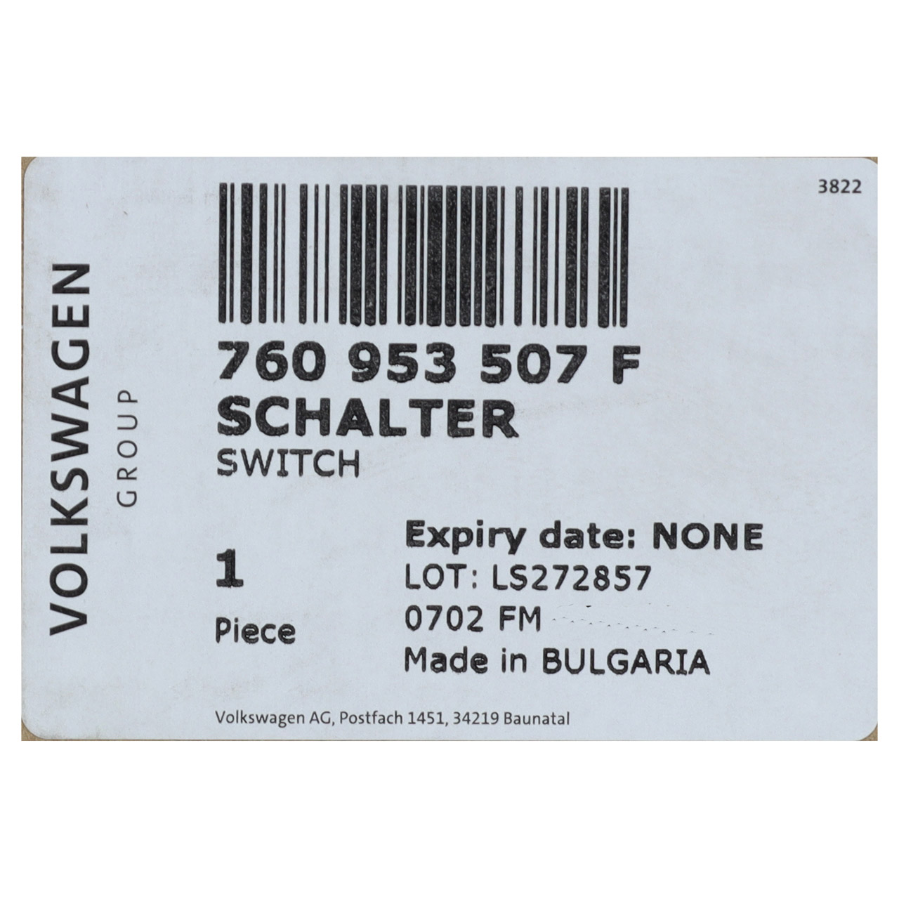 Original VOLKSWAGEN Lenkstockschalter 760 953 507 F Myparto original-volkswagen-lenkstockschalter-760-953-507-f-myparto