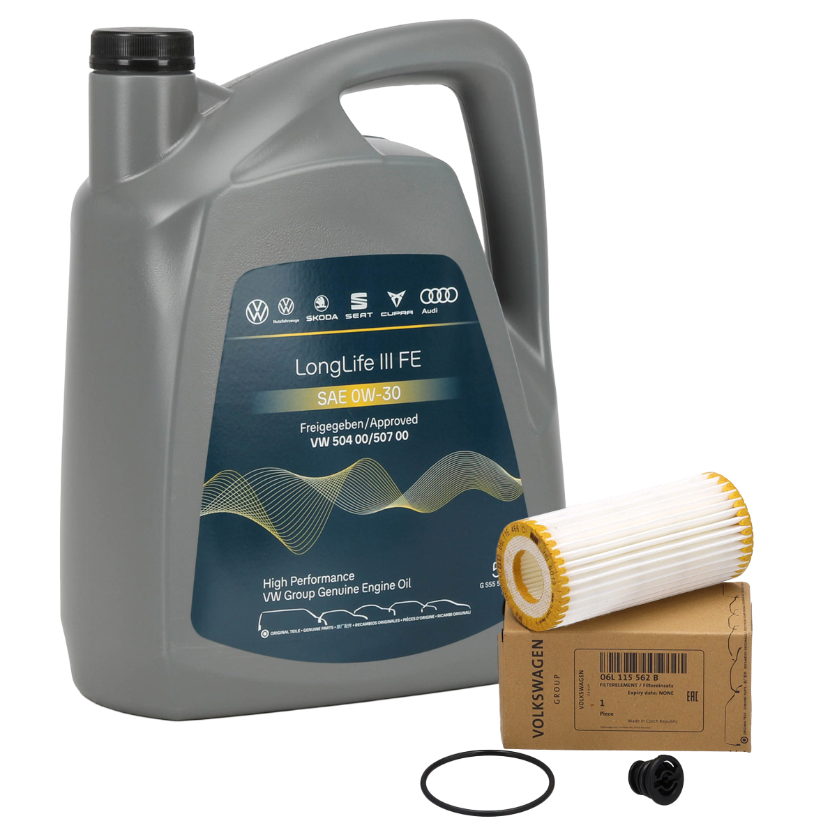 5L ORIGINAL VW 0W30 engine oil + oil filter Golf 7 8 Passat B8 Polo Tiguan Touran 1.8/2.0 TSI