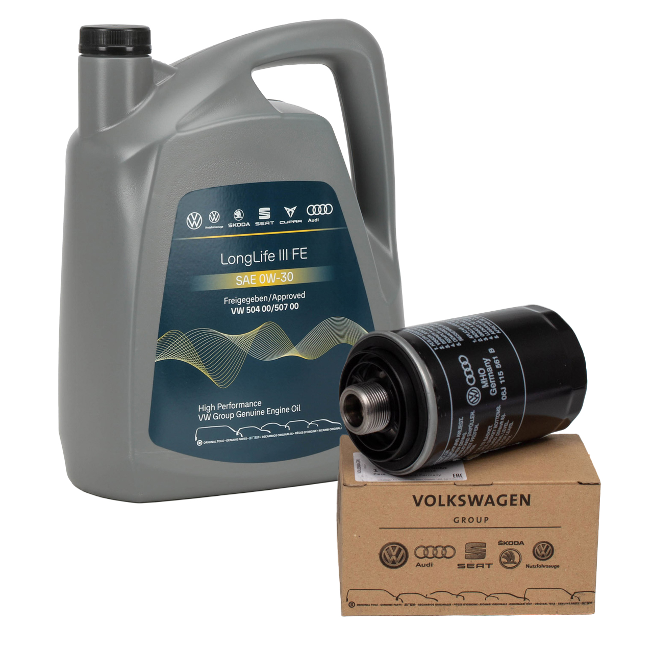 5L ORIGINAL VW Motor&ouml;l &Ouml;l 0W30 LONGLIFE III FE + &Ouml;lfilter 06J115403Q 1.8/2.0TSI