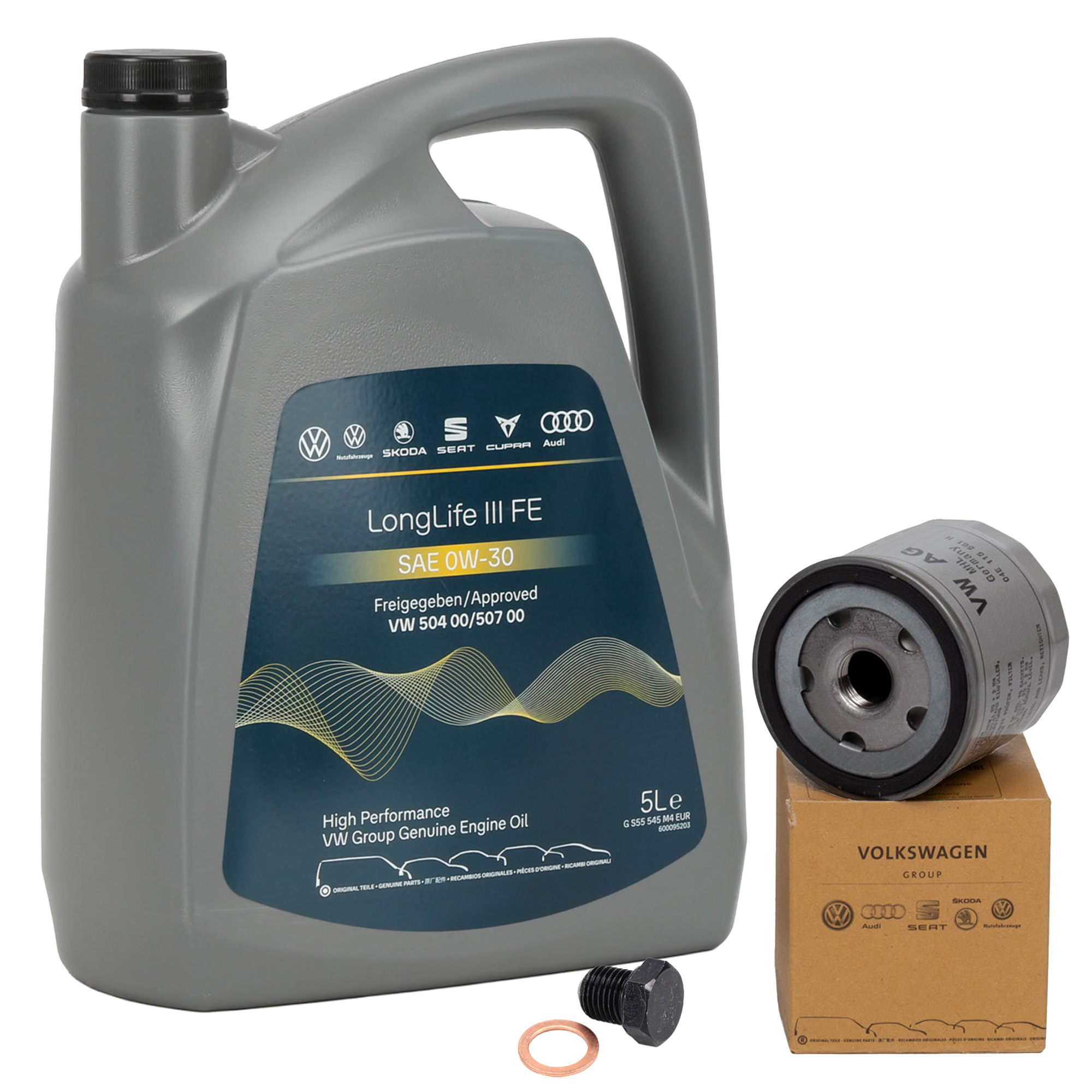 5L ORIGINAL VW Motor&ouml;l &Ouml;l 0W30 LONGLIFE III FE + &Ouml;lfilter 04E115561H 1.0-1.4TSI