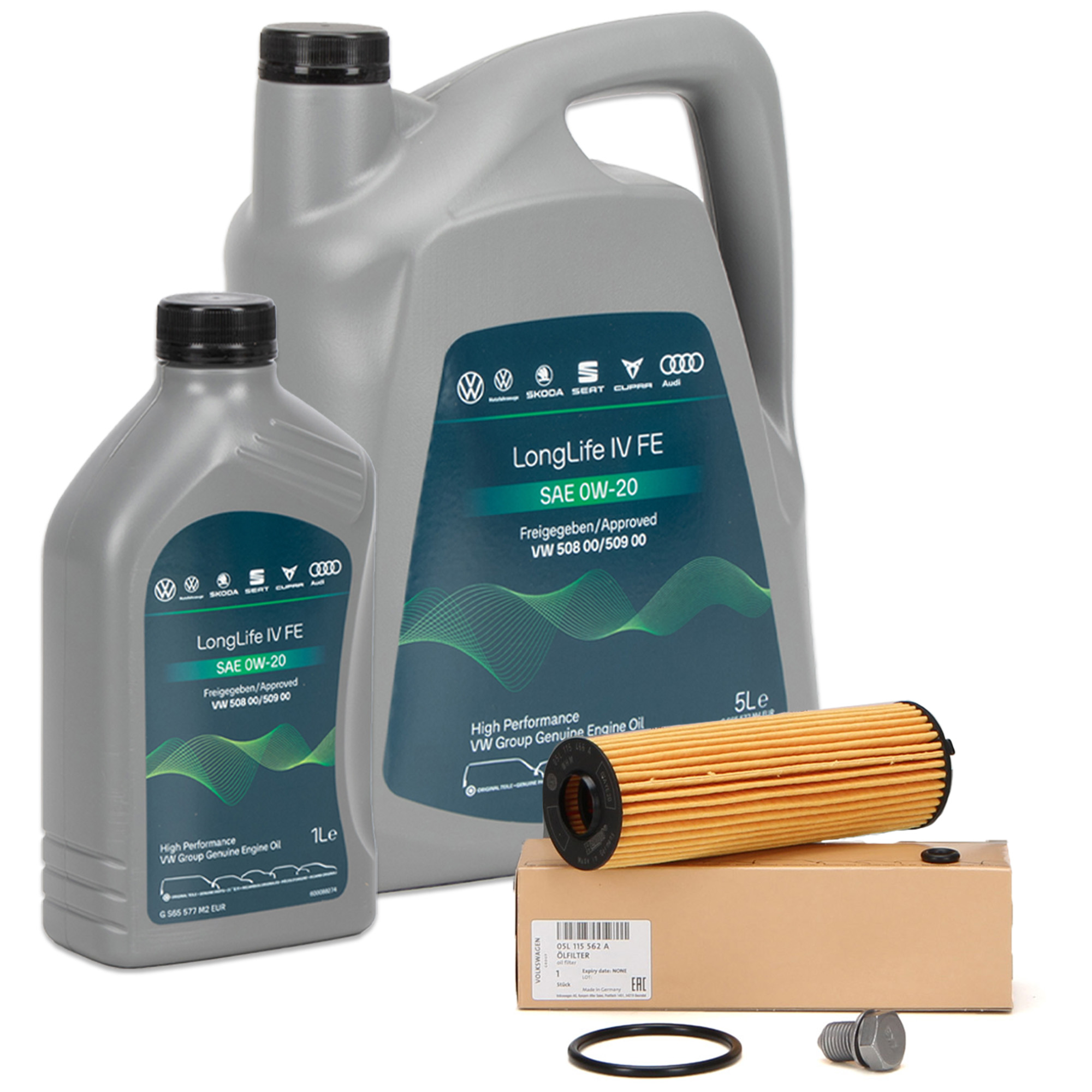 6L ORIGINAL VAG 0W-20 LONGLIFE IV FE + &Ouml;lfilter Golf 8 Passat B8 Tiguan Touran 2.0 TDI