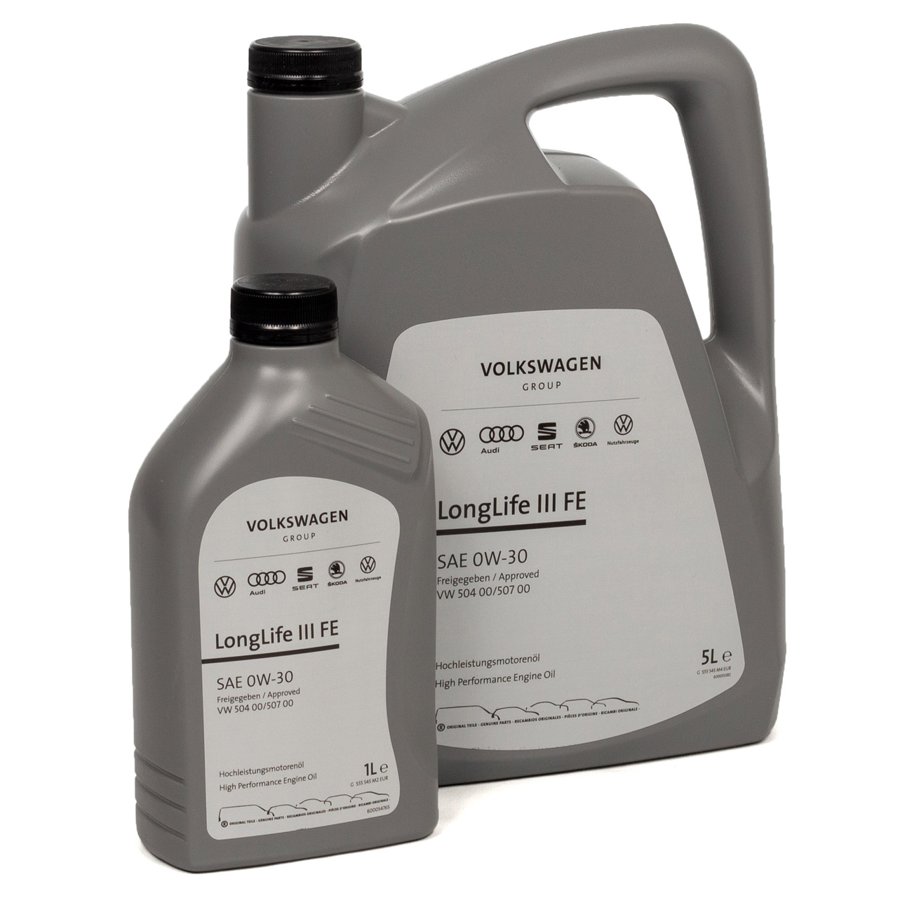 6 liters ORIGINAL VW engine oil 0W30 LONGLIFE III FE 504.00 507.00 GS55545M2/M4