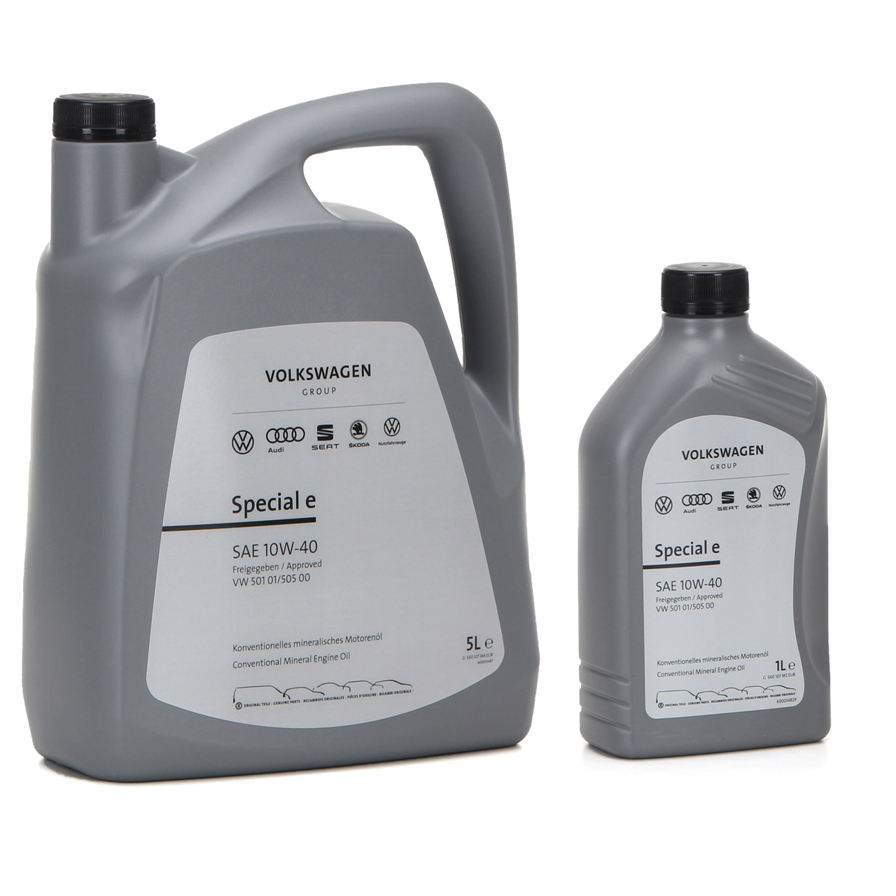 6 liters ORIGINAL VW engine oil 10W-40 SPECIAL E 501.01 505.00 GS60107M2/4