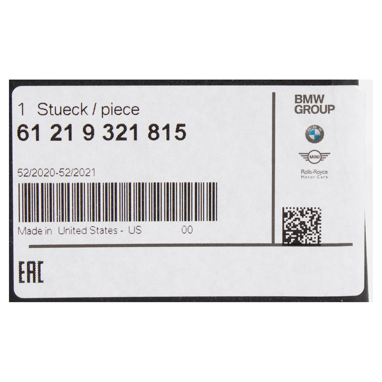 ORIGINAL BMW Autobatterie AGM Batterie Starterbatterie 12V 20Ah 300A 61219321815