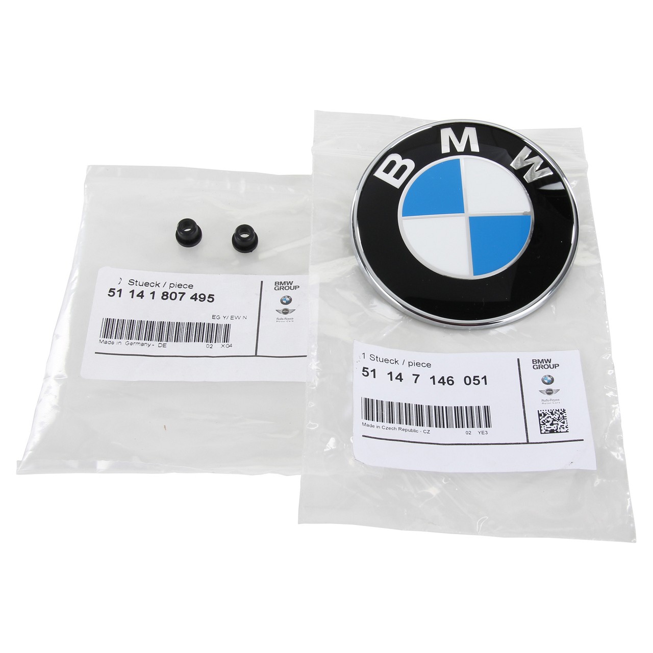 ORIGINAL BMW Emblem Plakette Heckklappe + 2x Tülle Befestigung für 3er COUPE E92