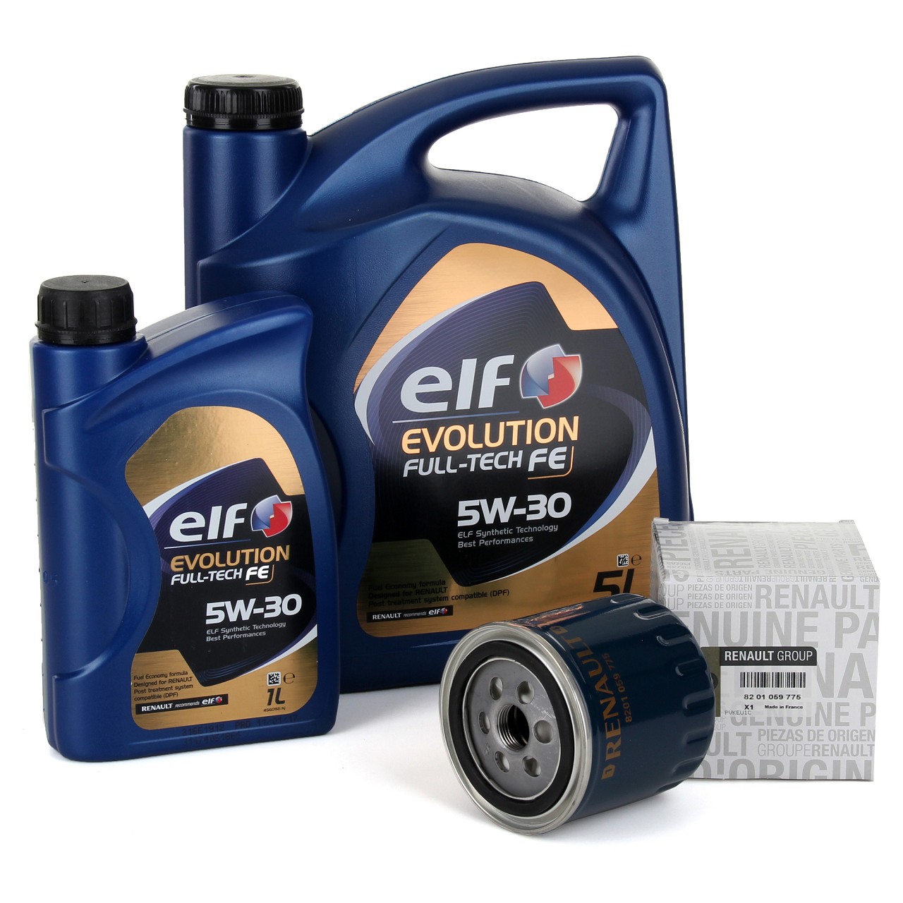 6L elf Evolution Full-Tech FE 5W-30 Motoröl ORIGINAL Renault Ölfilter 8201059775