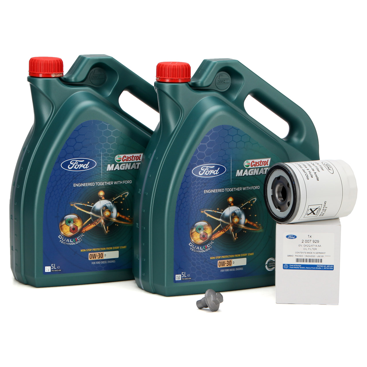 10L 10 Liter ORIGINAL Ford Motoröl + Ölfilter für Tourneo Custom / Transit 2.0 EcoBlue