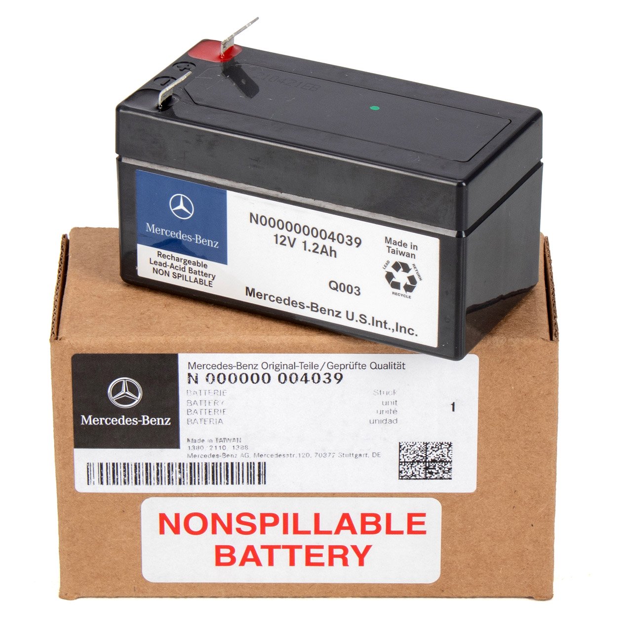ORIGINAL Mercedes AGM Backup Batterie Stützbatterie 12V 1.2Ah 000000004039