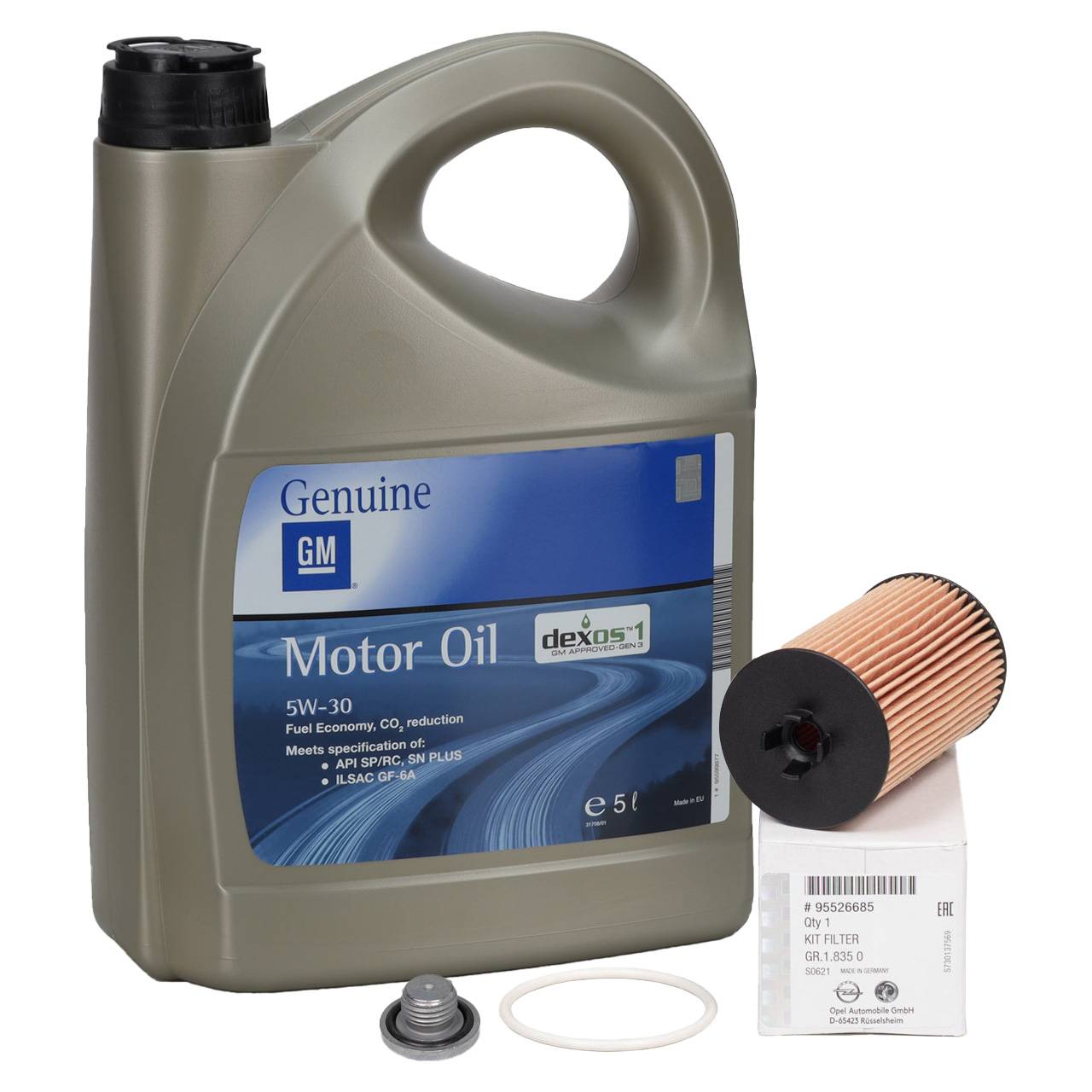 Inspektionspaket Filterset Ölfilter Luftfilter 5 Liter GM Motoröl Dexos2 :  : Auto & Motorrad