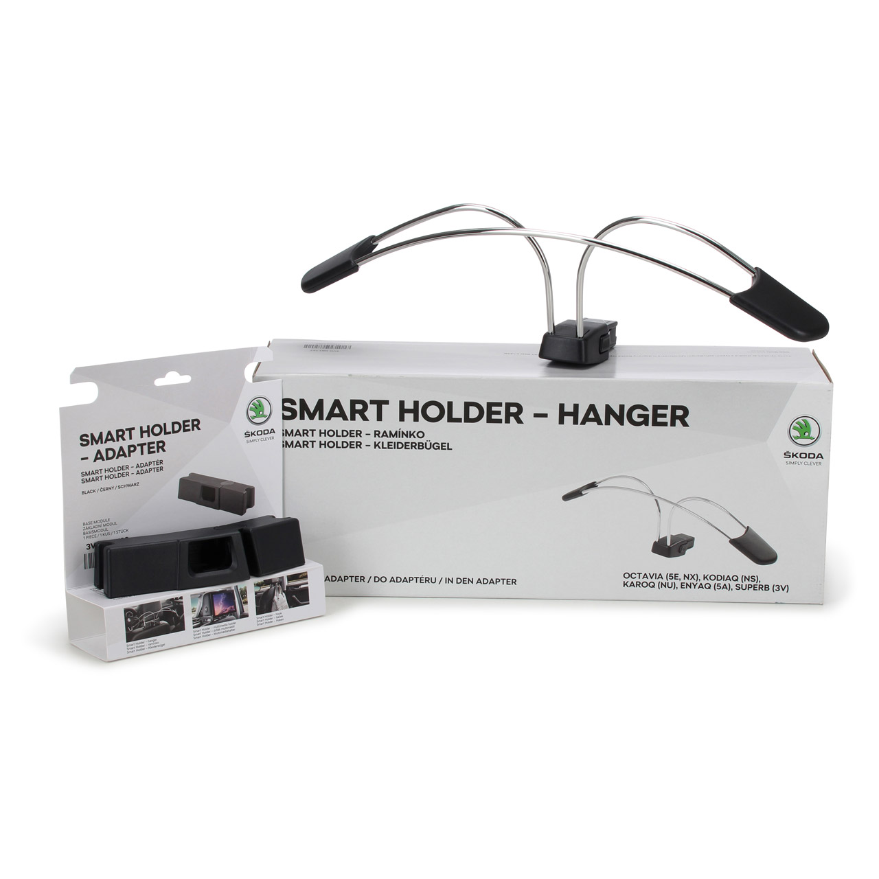 ORIGINAL Skoda Smart Holder-Hanger Kleiderbügel für die Kopfstütze + Adapter
