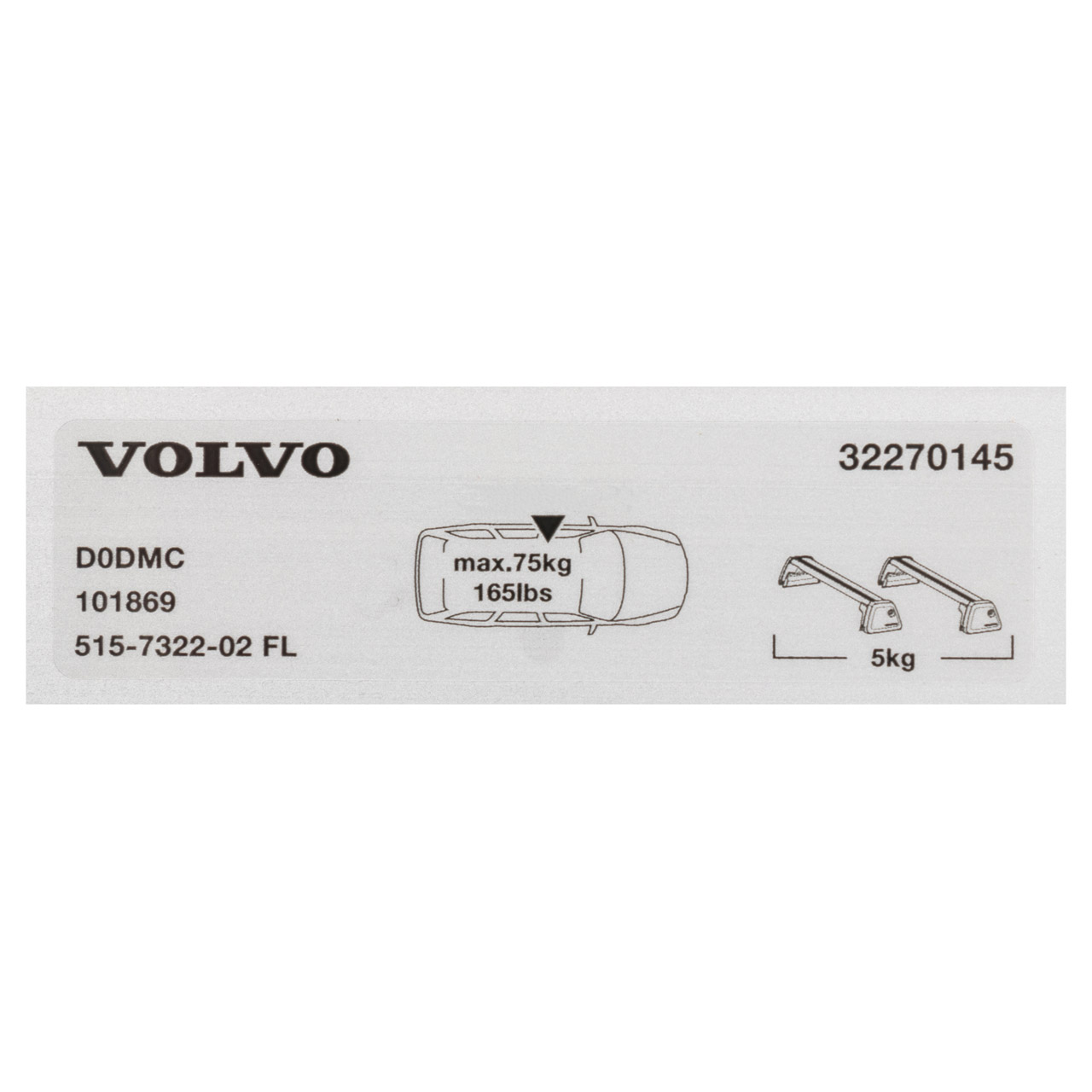 ORIGINAL Volvo Dachträger Grundträger Lastenträger XC40 mit Dachreling 32270145