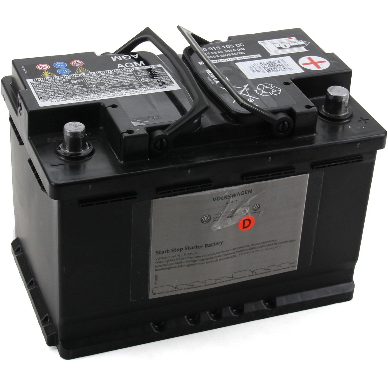 ORIGINAL VW Autobatterie Batterie Starterbatterie 12V 68Ah 380/680A 000915105CC